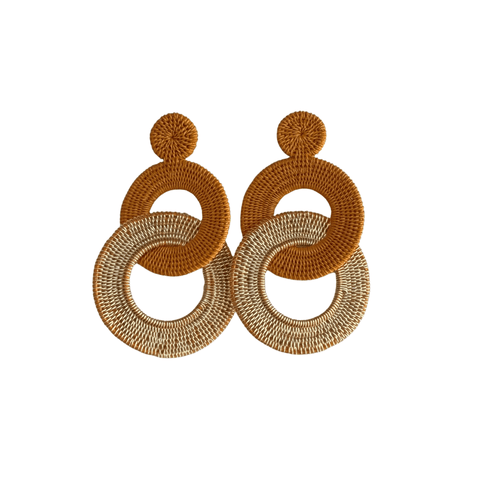 Ohrring Doble Laguna Metalico