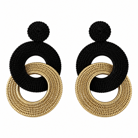 Ohrring Doble Laguna Metalico