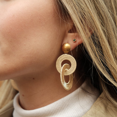 Ohrring Doble Laguna Metalico Topo Gold