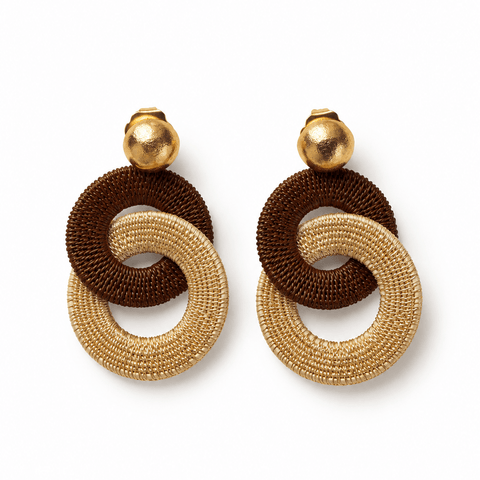 Ohrring Doble Laguna Metalico Topo Gold