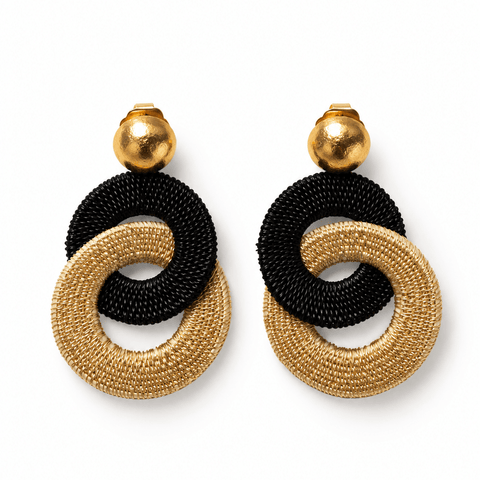 Ohrring Doble Laguna Metalico Topo Gold