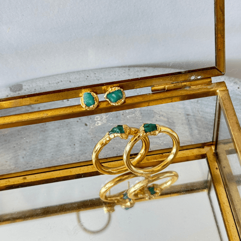 Ohrring Mini Emerald Stud
