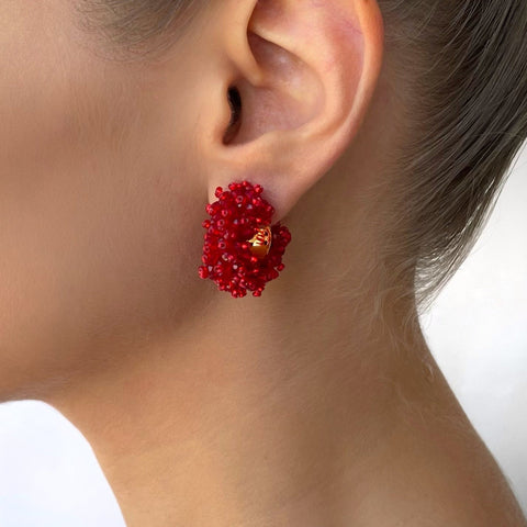 Ohrring Tina Botero Encanto Mini in Rot