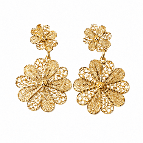 Ohrring Flor Doble Gold