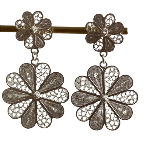 Ohrring Flor Doble Silver in Silber von CosaLinda
