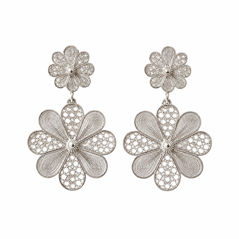 Ohrring Flor Doble Silver