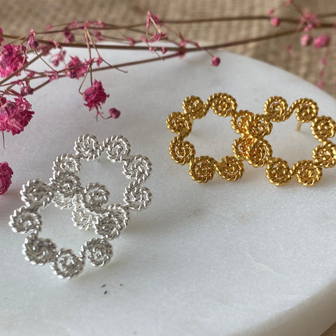 Ohrring Tropicalia Mini Stud in Silber von Ana Carolina Valencia