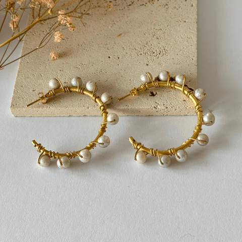Pearl Hoops 4cm