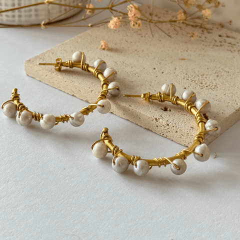 Pearl Hoops 4cm