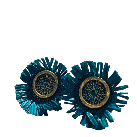 Ohrring Girasol Stud Gold in Forrest Green von Bamboleira