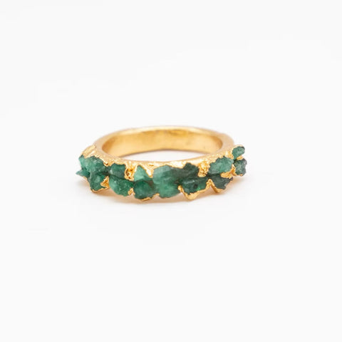 Ring Double Emerald Adjustable