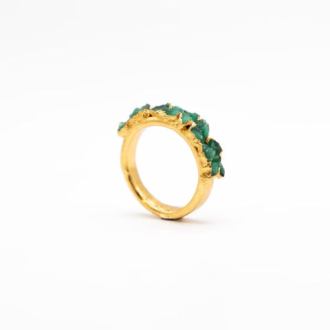 Ring Double Emerald Adjustable