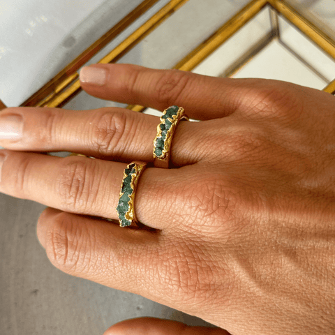 Ring Double Emerald Adjustable