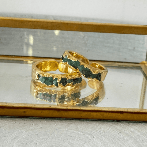 Ring Double Emerald Adjustable