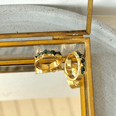 Ring Double Emerald Adjustable