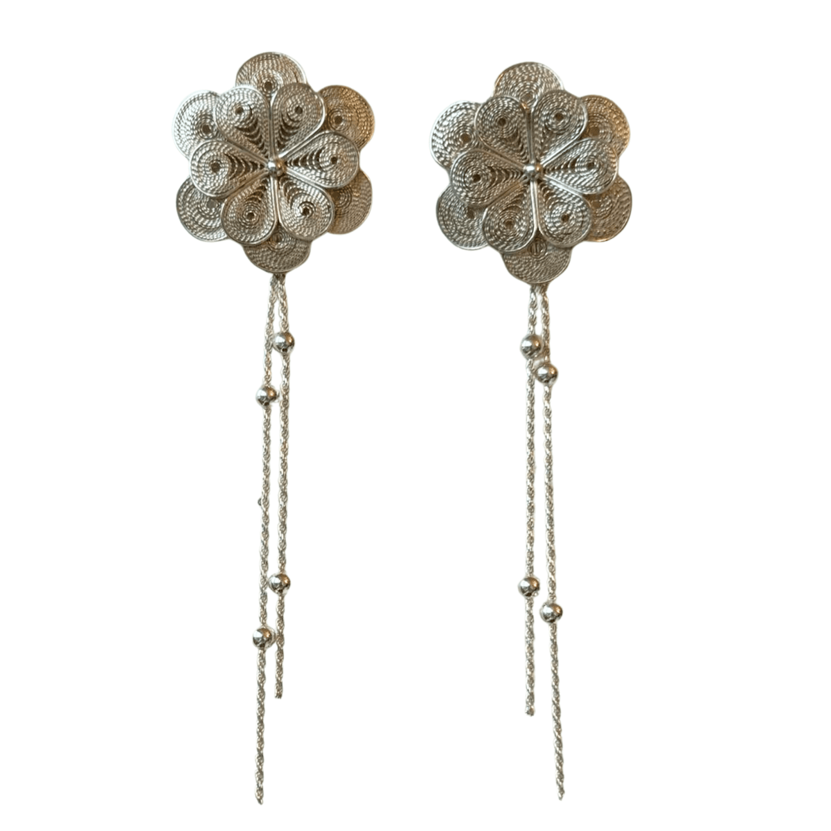Tropicalia Rose Earrings Silver