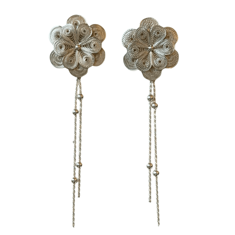 Tropicalia Rose Earrings Silver