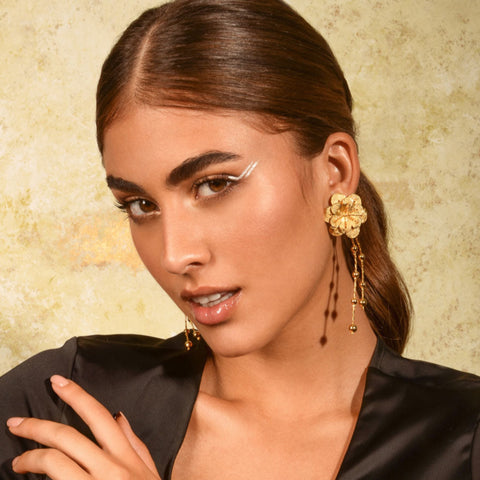 Tropicalia Rose Earrings Silver