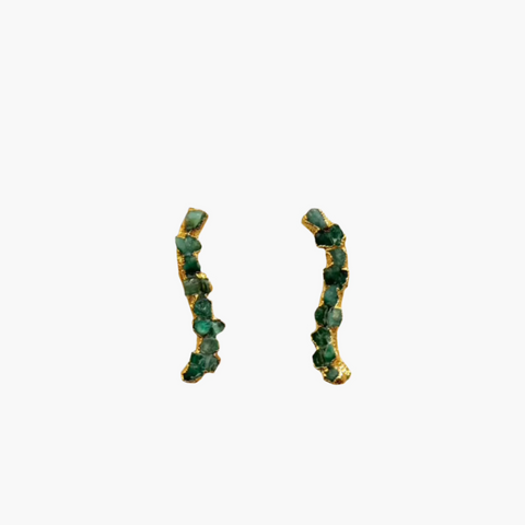 Ohrringe Waves Emerald Studs von Emeralds by CosaLinda