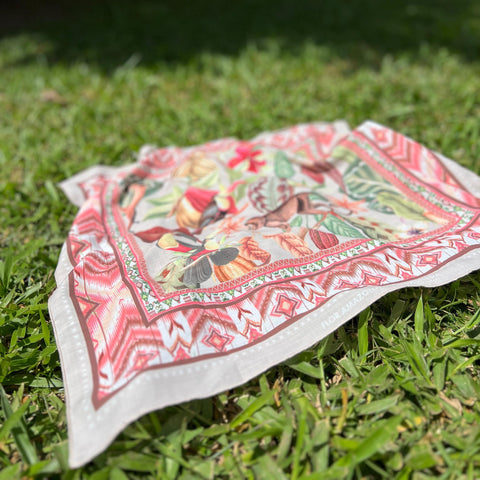 Beach Wrap Cacao Exotic White Flor Amazona by CosaLinda