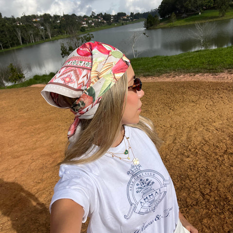 Foulard Cacao Exotic White Flor Amazona by CosaLinda
