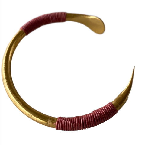 Armreif Juca Dorada in Rot von Bamboleira