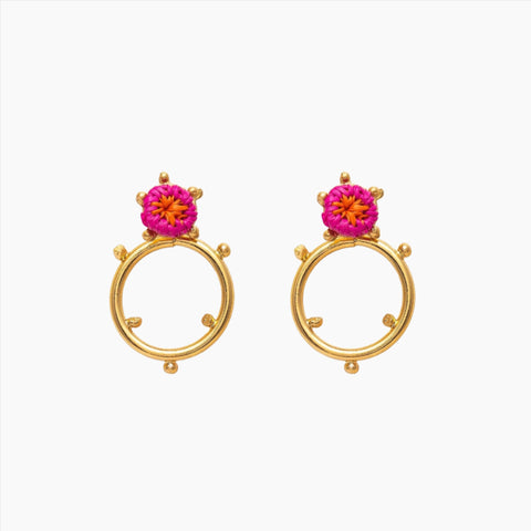 Ohrringe Cassandra Mini Earrings in Pink von Bamboleira