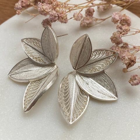 Ohrring Flor Grande Silver von Silver Collection by CosaLinda 