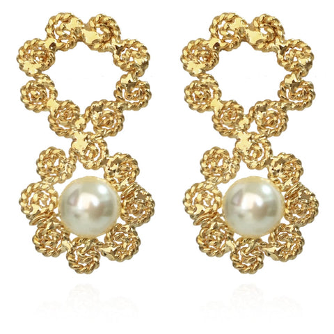 Ohrring Gardenia Pearl Double Studs