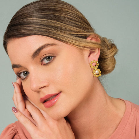 Ohrring Gardenia Pearl Double Studs