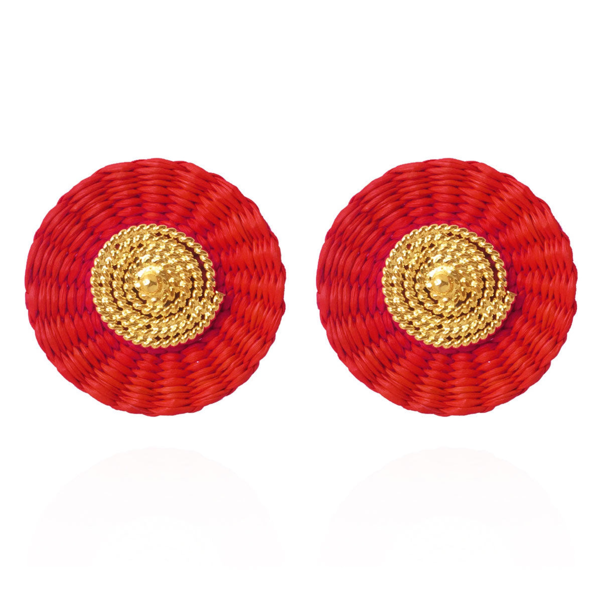 Ohrring Iraca Studs in Rot