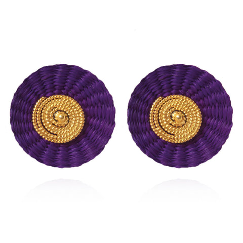 Ohrringe Iraca Studs in Purple von Ana Carolina Valencia