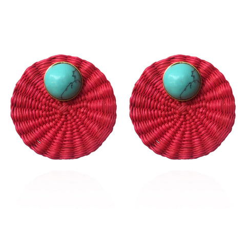 Ohrringe Iraca Turquoise Studs in Rot von Ana Carolina Valencia