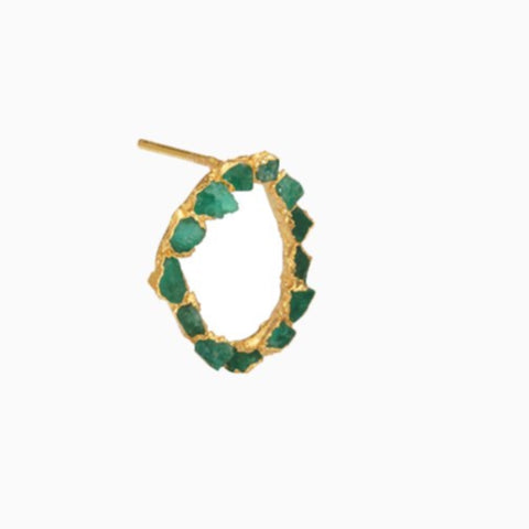 Ohrring Topos Corona von Fenomena aus Roh-Smaragden